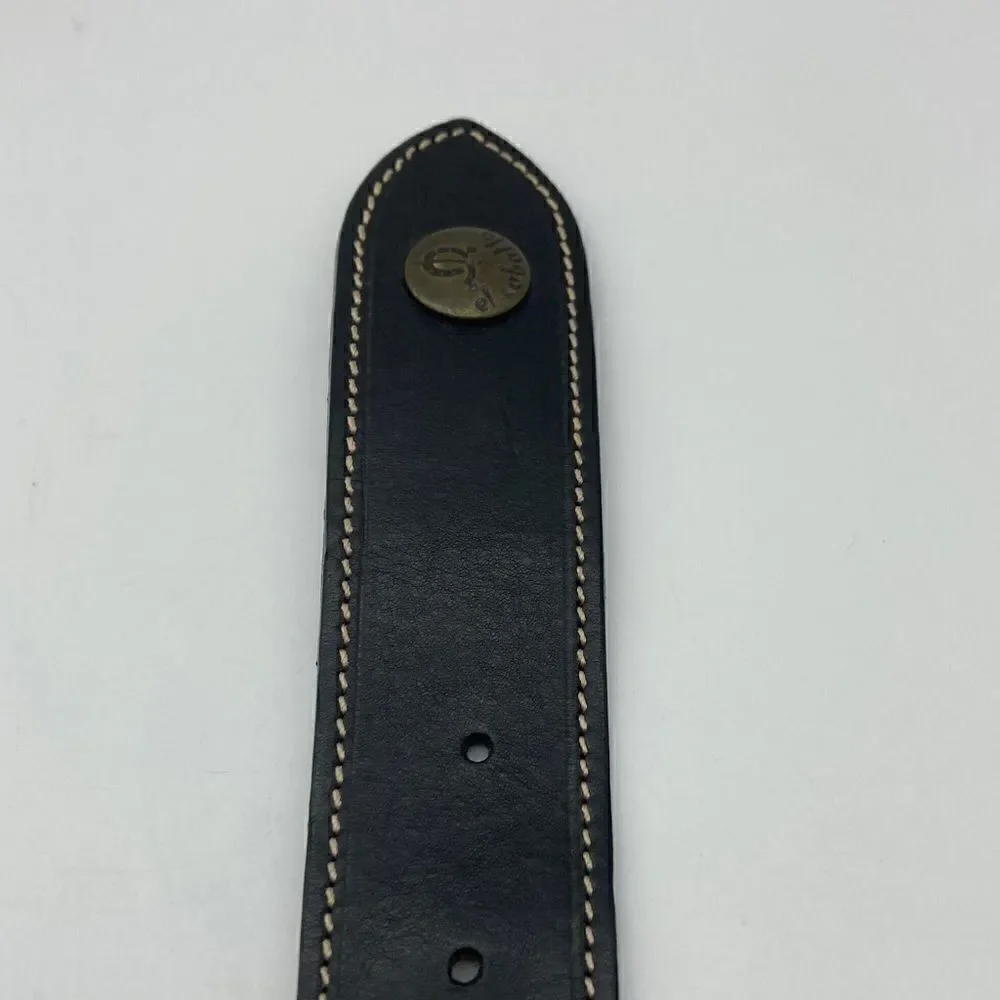 El Caballo Black Leather Men’s Belt Size 85-40,5”/39” Made in Italy